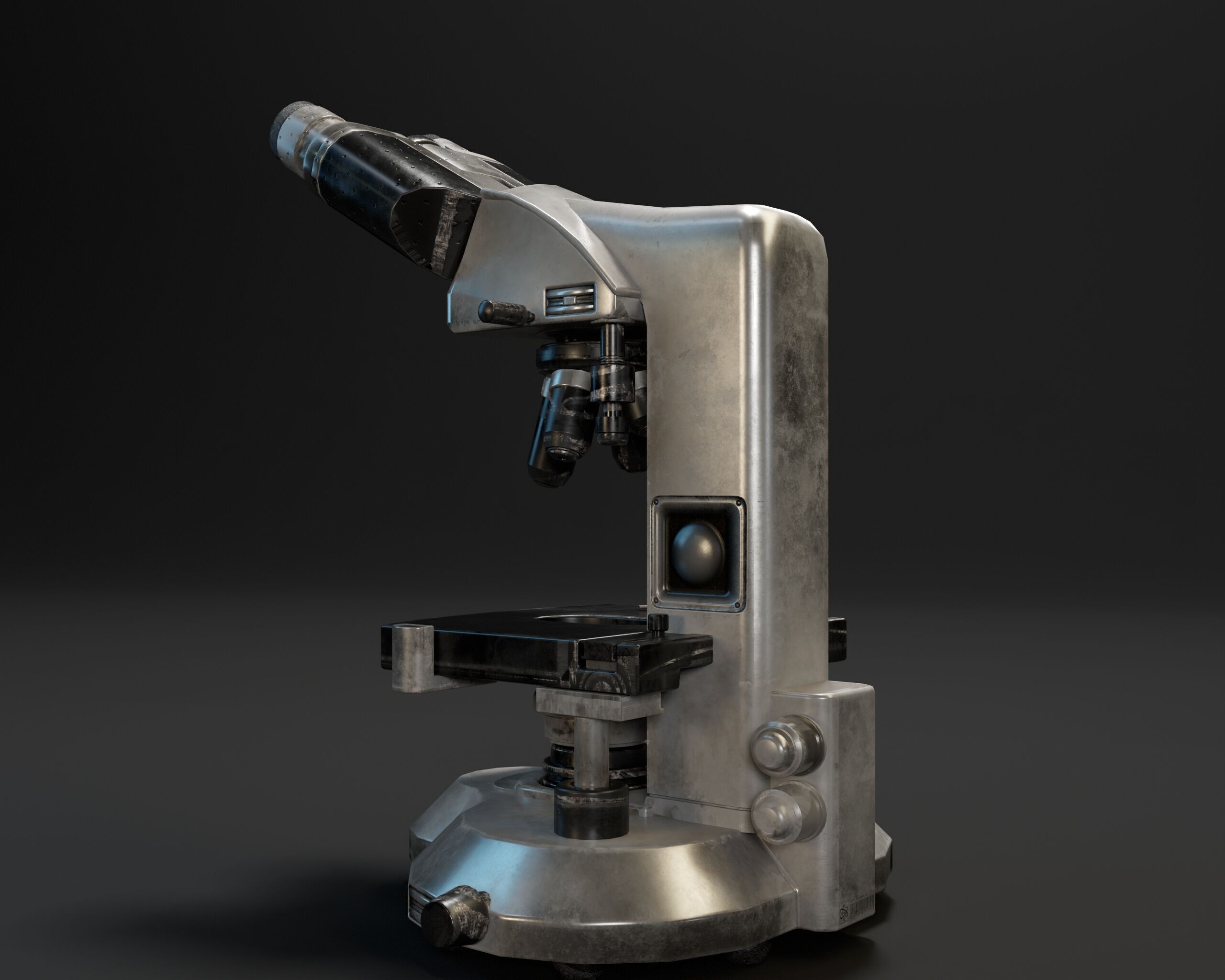 Laboratory Microscope Low-poly 3D model_14
