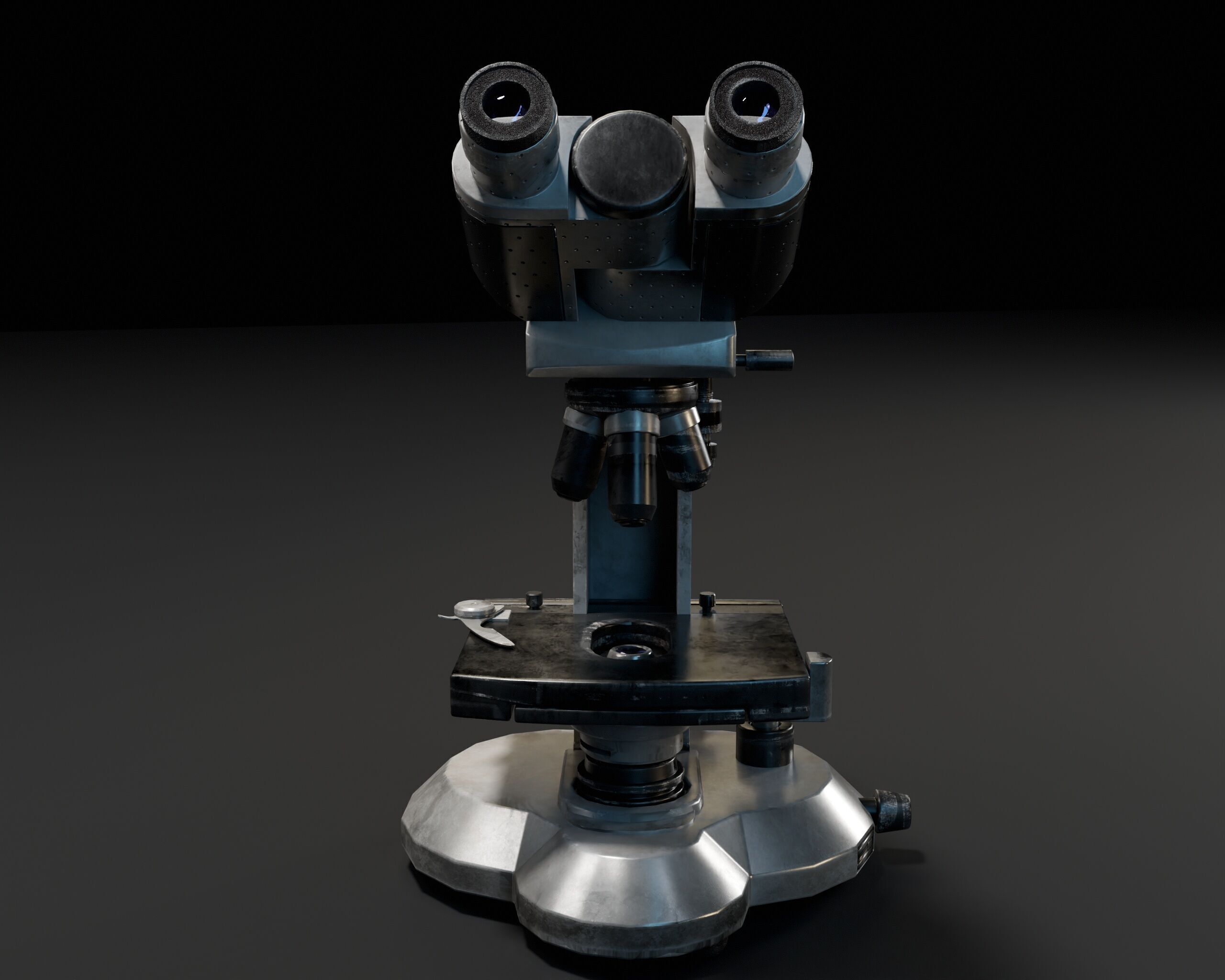 Laboratory Microscope Low-poly 3D model_8