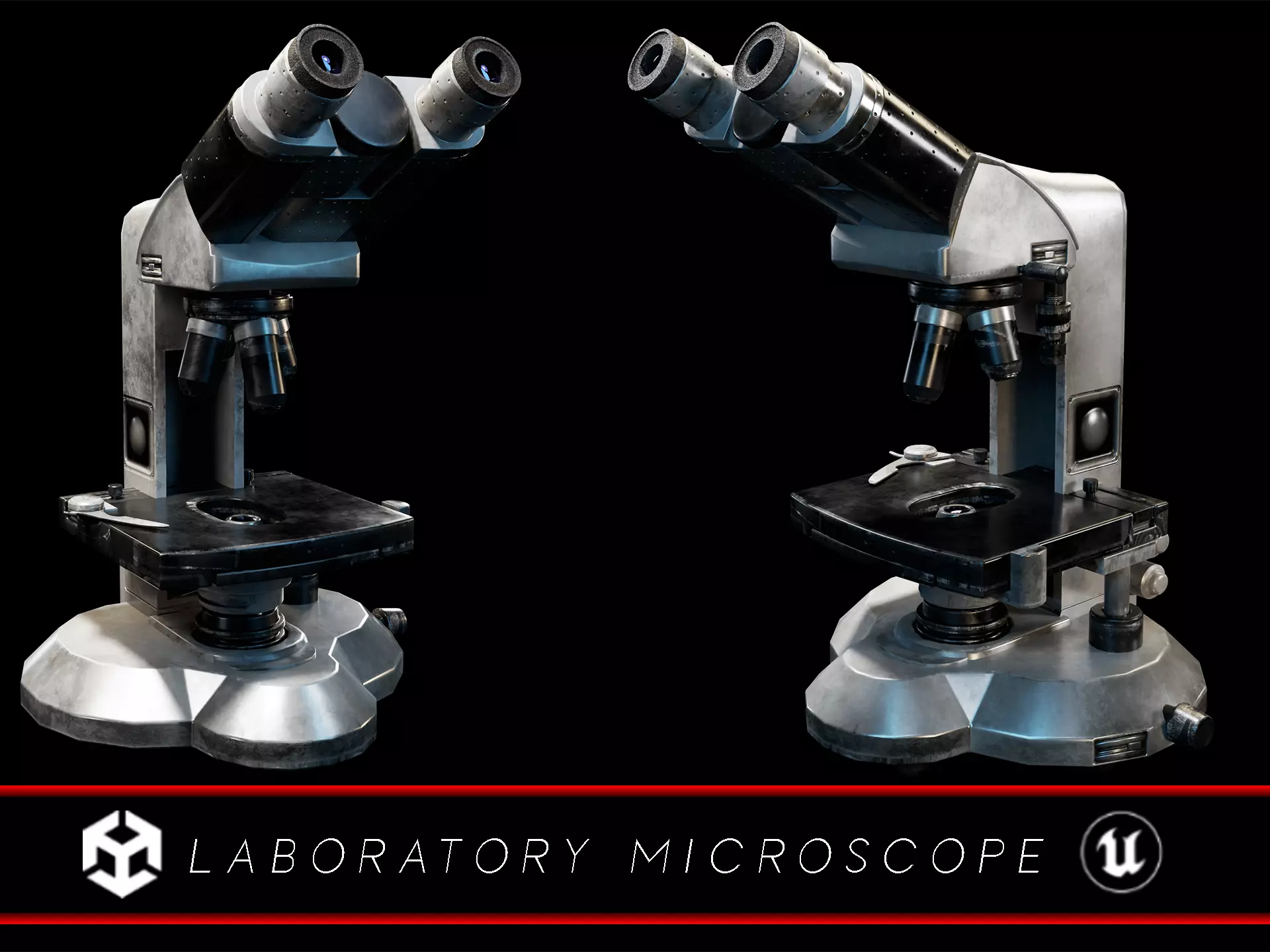 Laboratory Microscope Low-poly 3D model_0