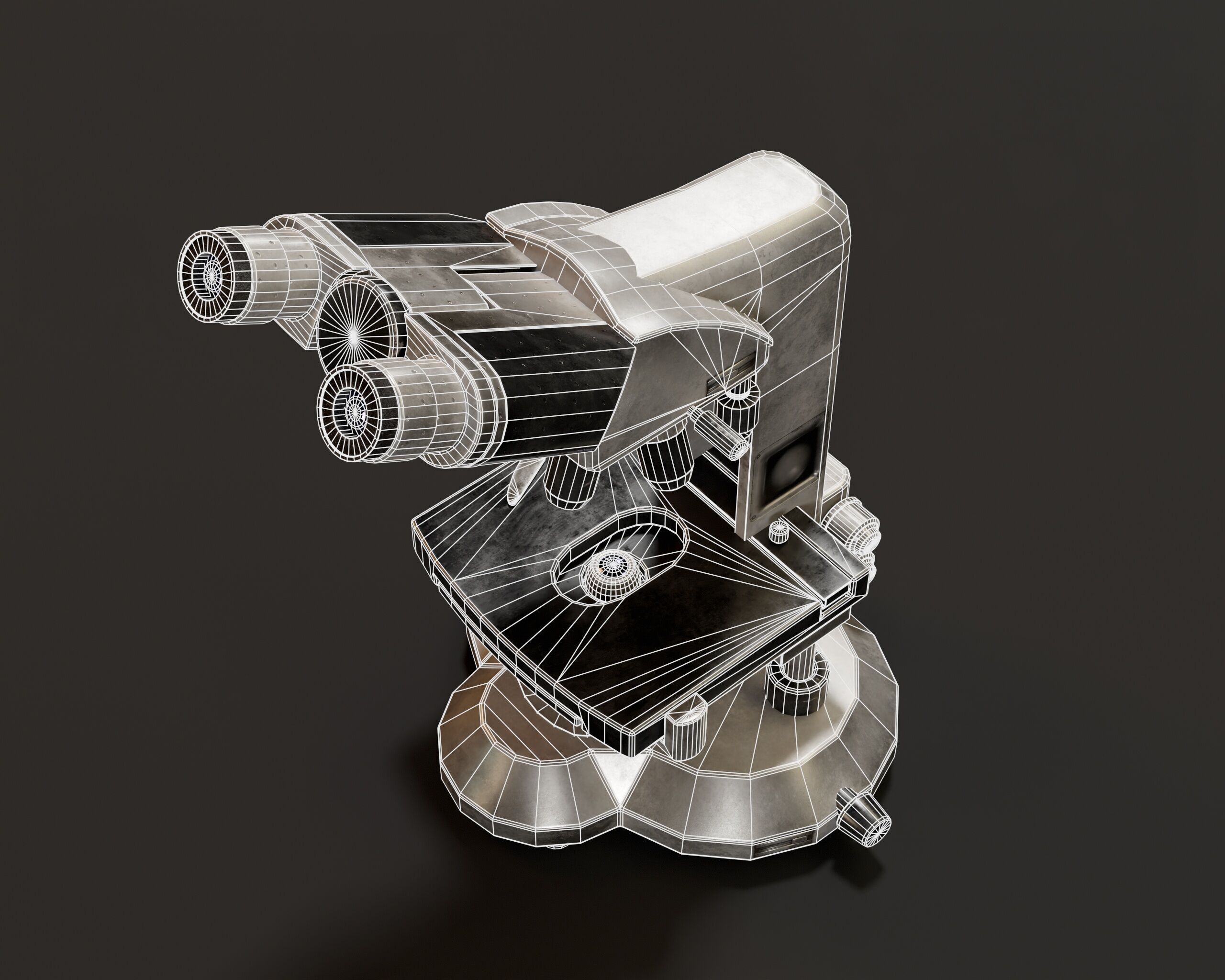 Laboratory Microscope Low-poly 3D model_6