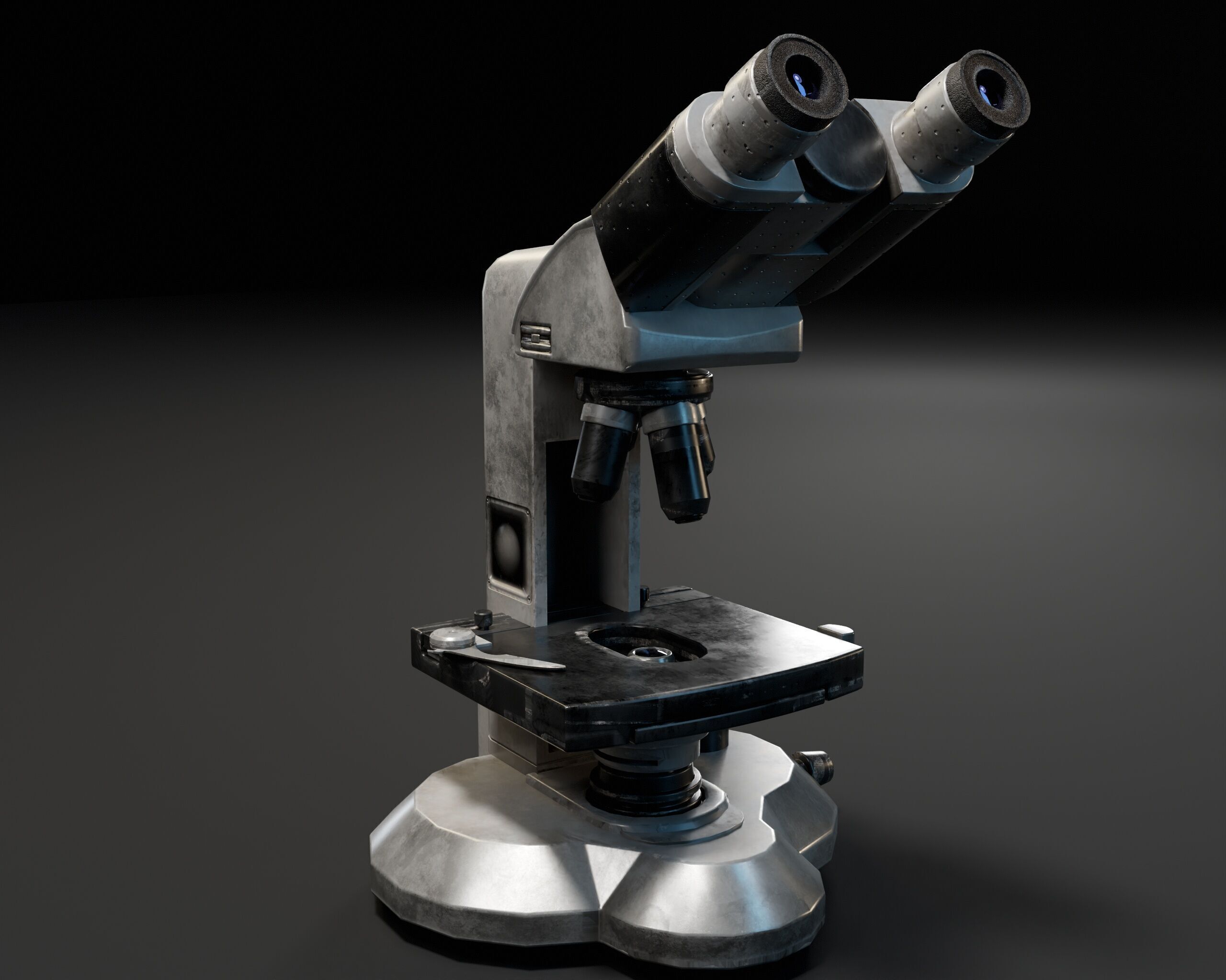 Laboratory Microscope Low-poly 3D model_2