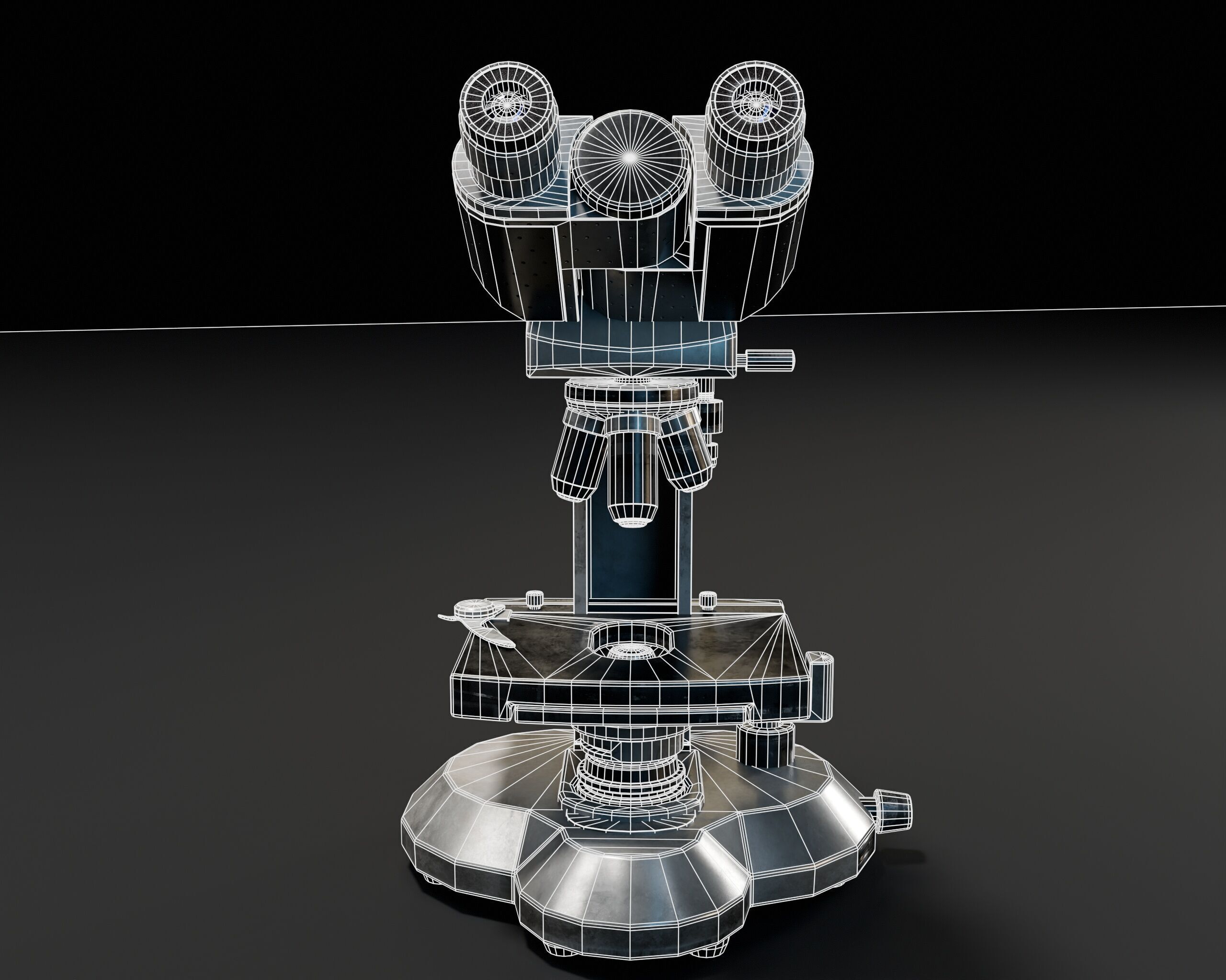 Laboratory Microscope Low-poly 3D model_9