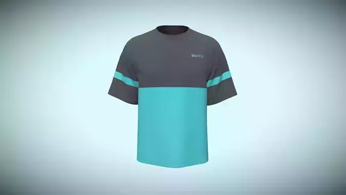 Unisex Colourblock Tshirt In Low Poly