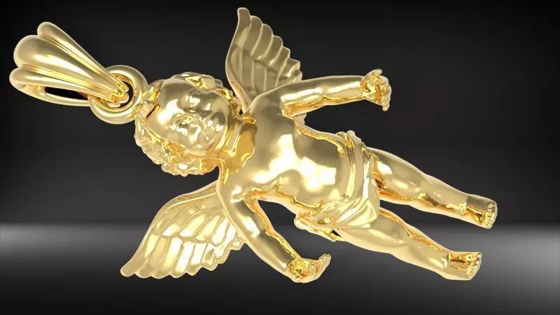 Angel Baby Pendant jewelry Gold 3D print model