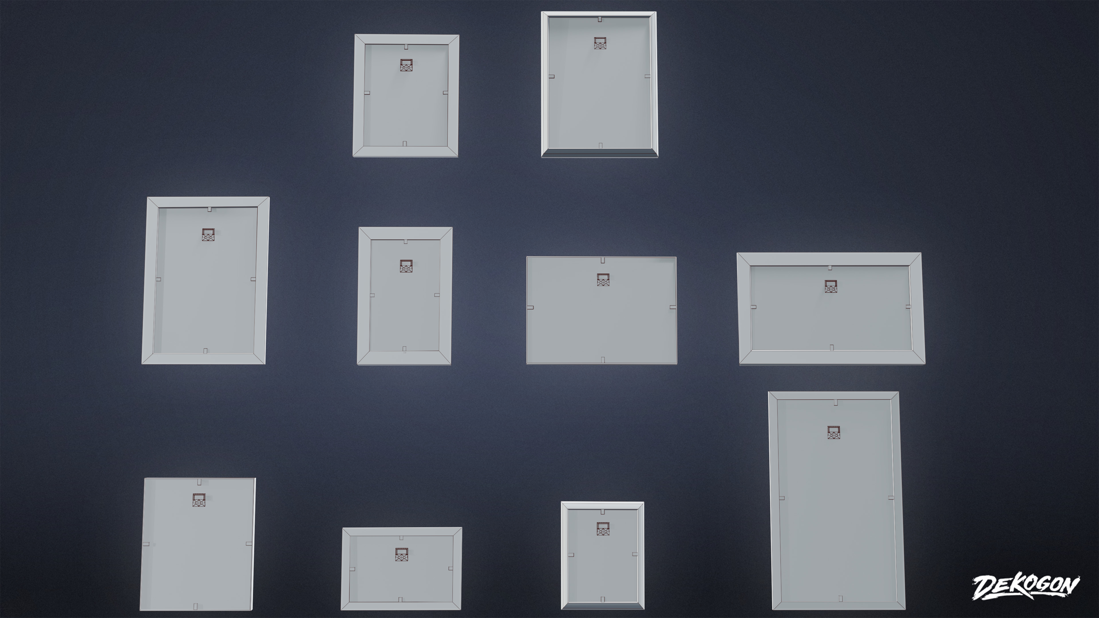 SUBURBS - Wall Frame 15 - LOW POLY AND NANITE Low-poly 3D model_16