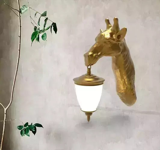 Giraffe Head Wall Lamp