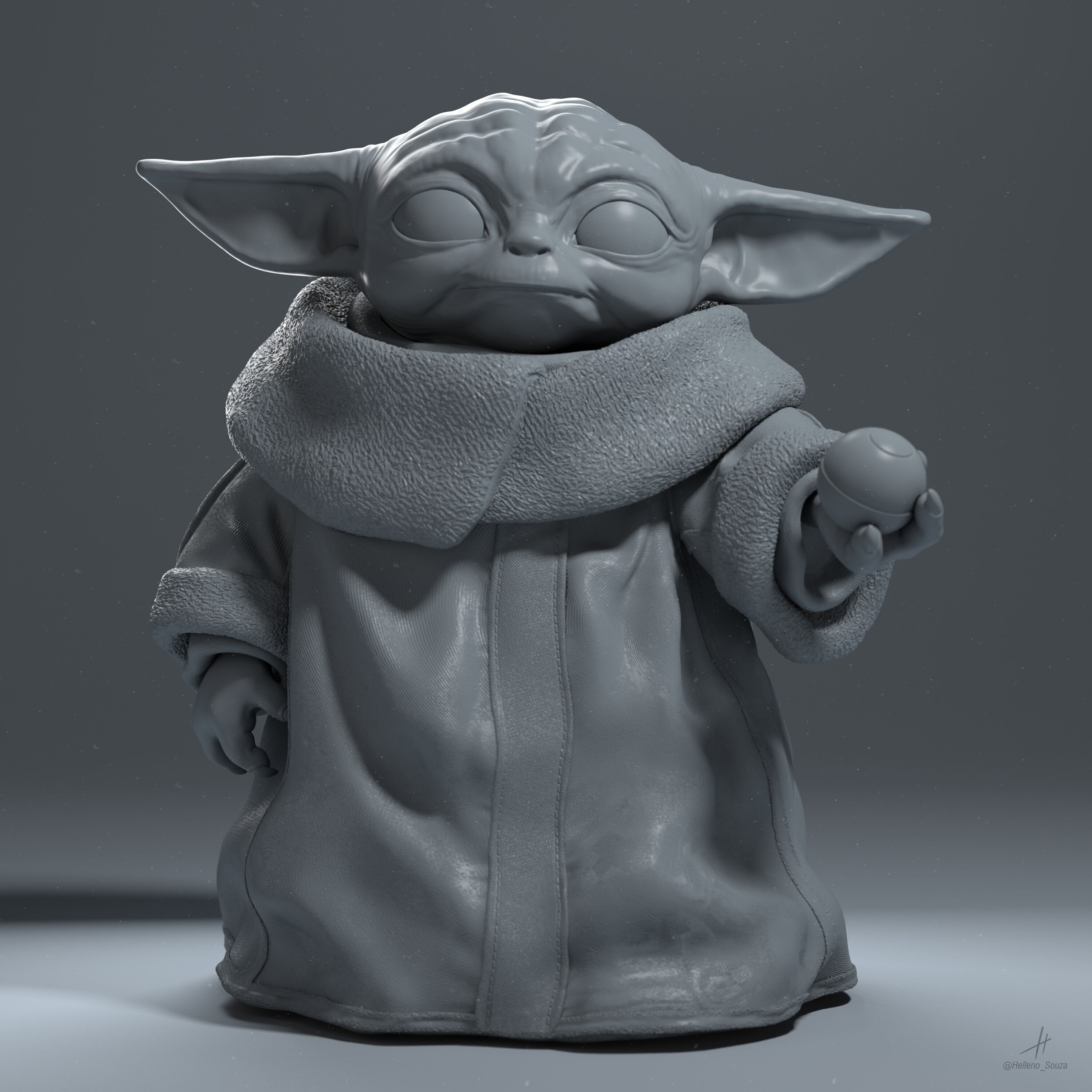 Baby Yoda Grogu The Mandalorian Star Wars 3D print model_7