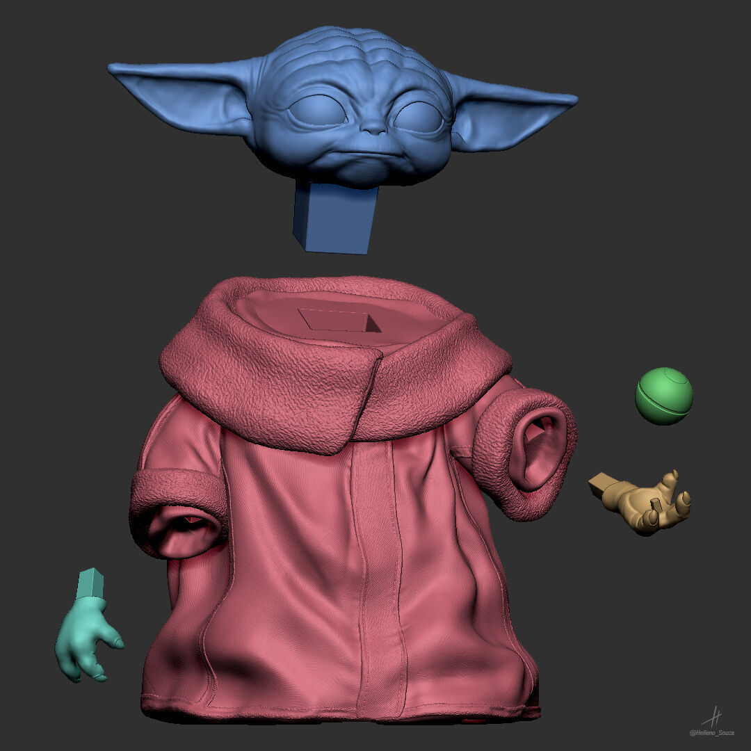 Baby Yoda Grogu The Mandalorian Star Wars 3D print model_12