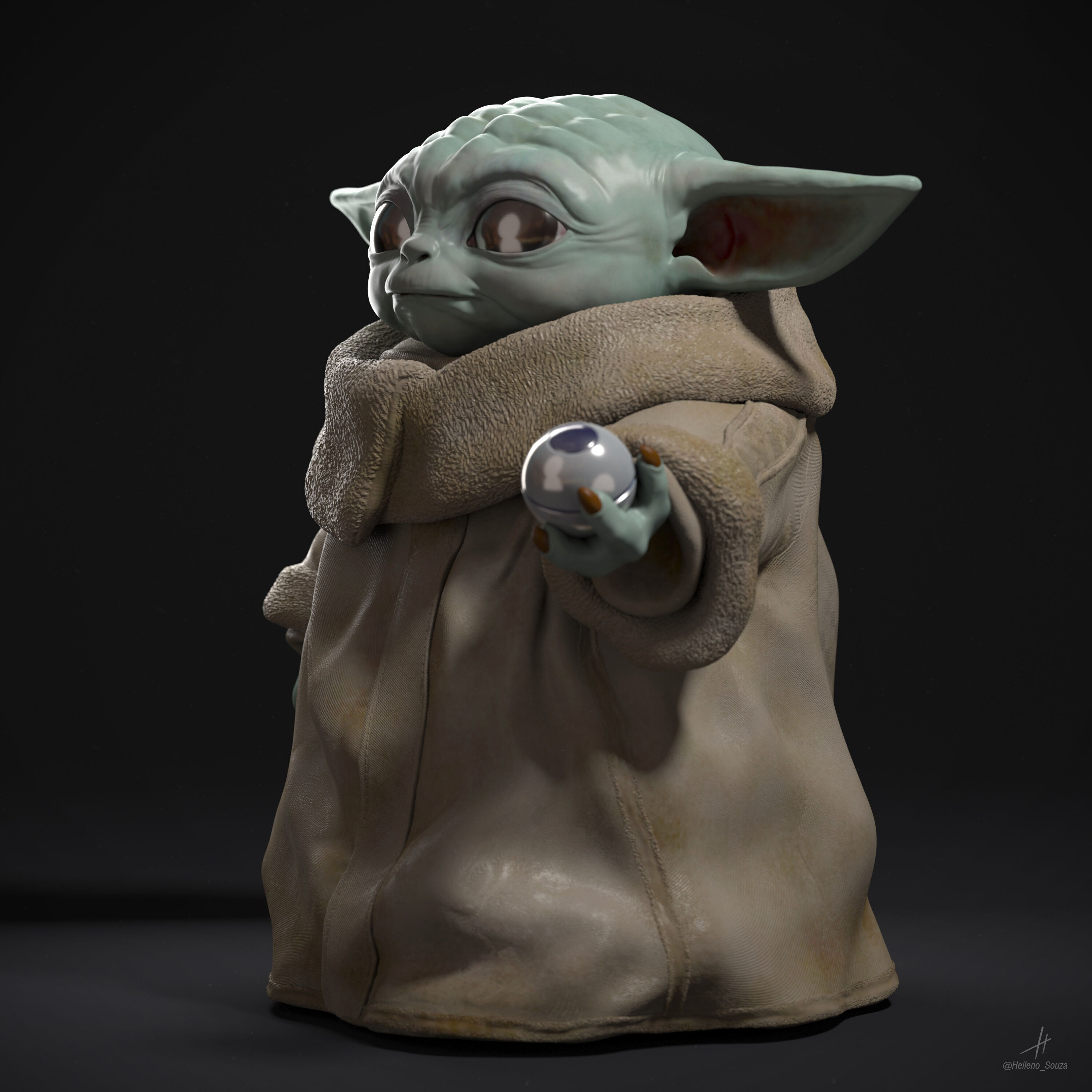 Baby Yoda Grogu The Mandalorian Star Wars 3D print model_3