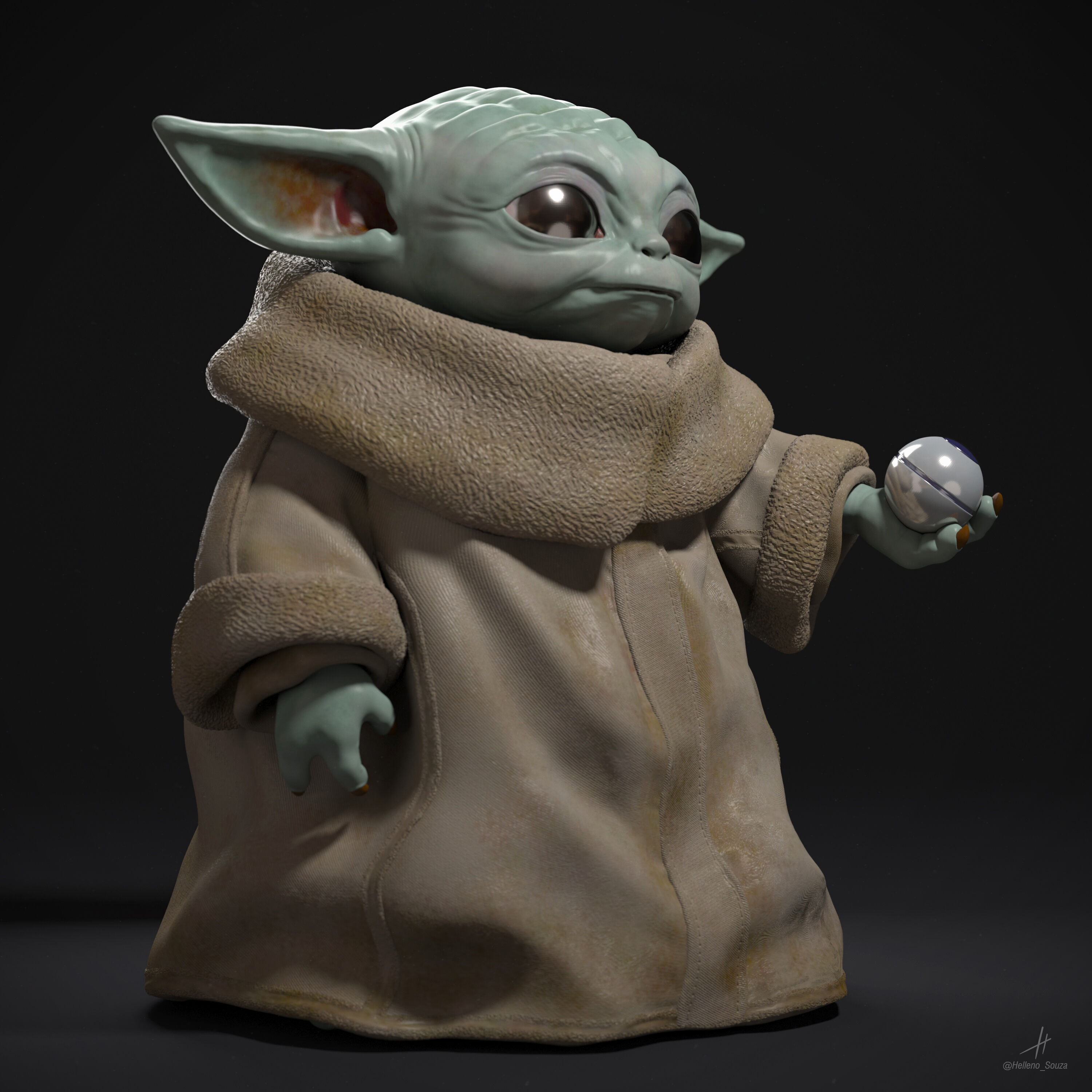 Baby Yoda Grogu The Mandalorian Star Wars 3D print model_2