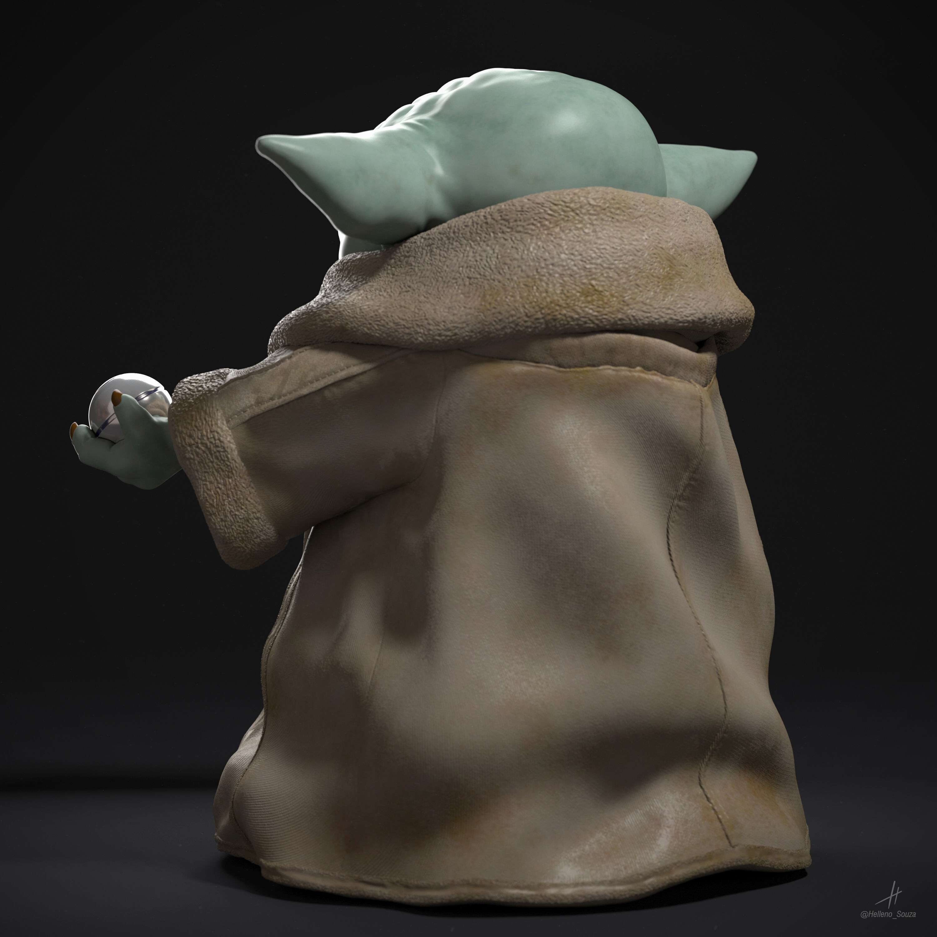 Baby Yoda Grogu The Mandalorian Star Wars 3D print model_5
