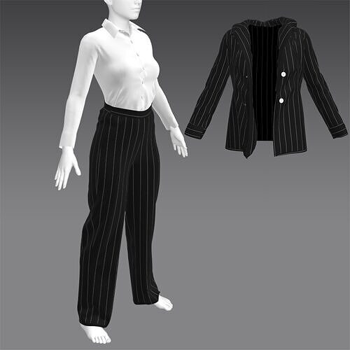 Female Social Outfit 3D model