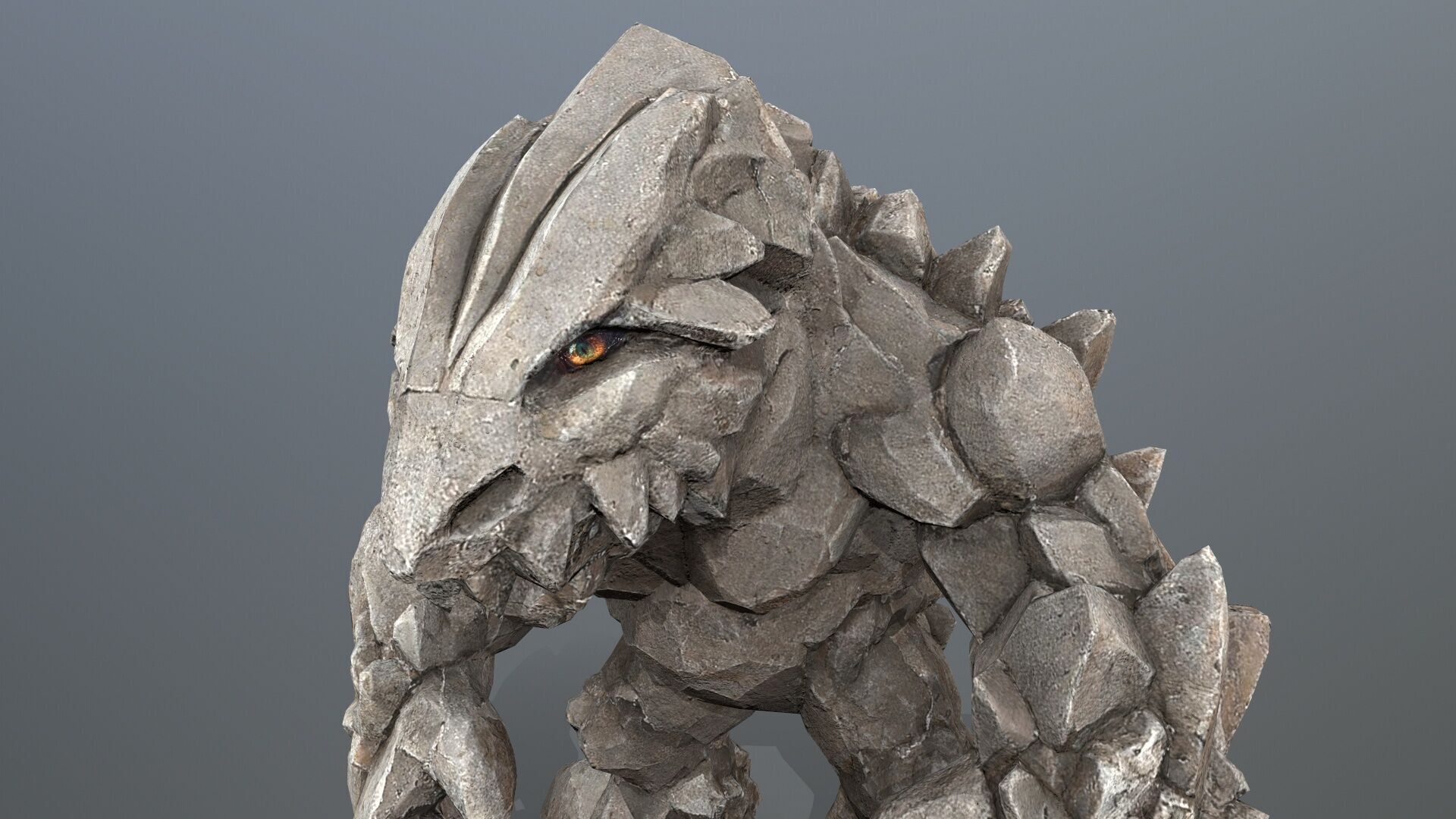 stone monster Low-poly 3D model_11