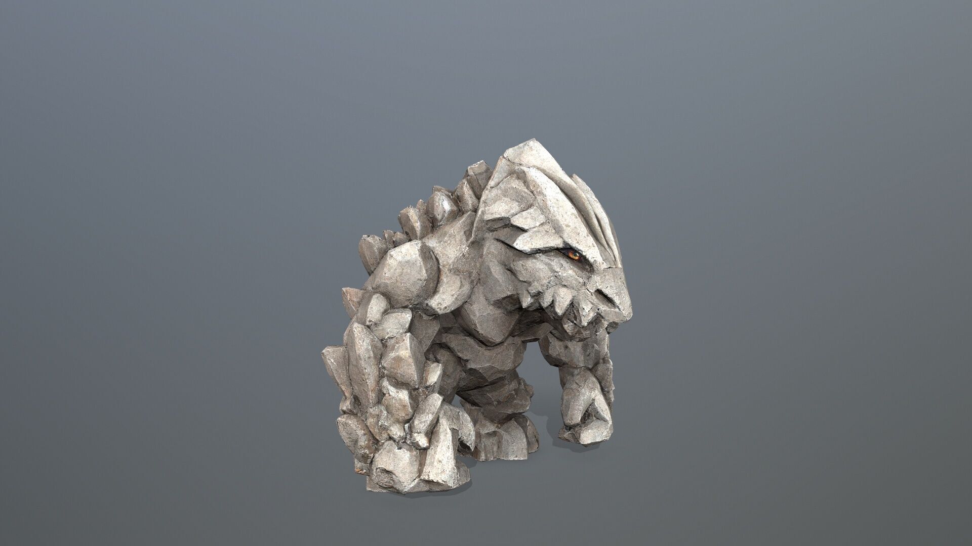 stone monster Low-poly 3D model_9