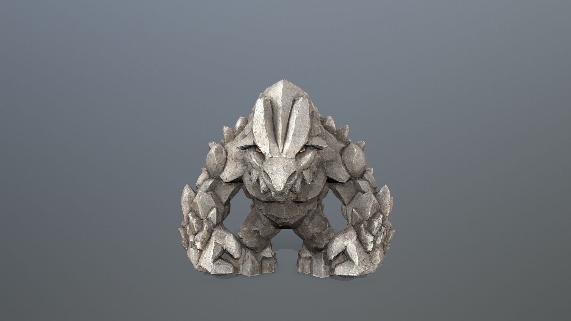 stone monster Low-poly 3D model_10