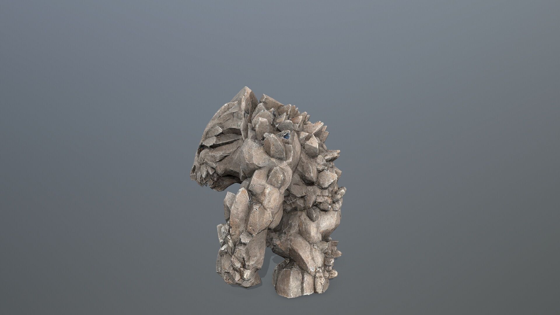 stone monster Low-poly 3D model_4