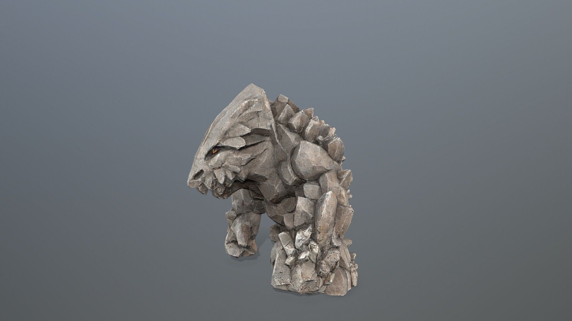stone monster Low-poly 3D model_3