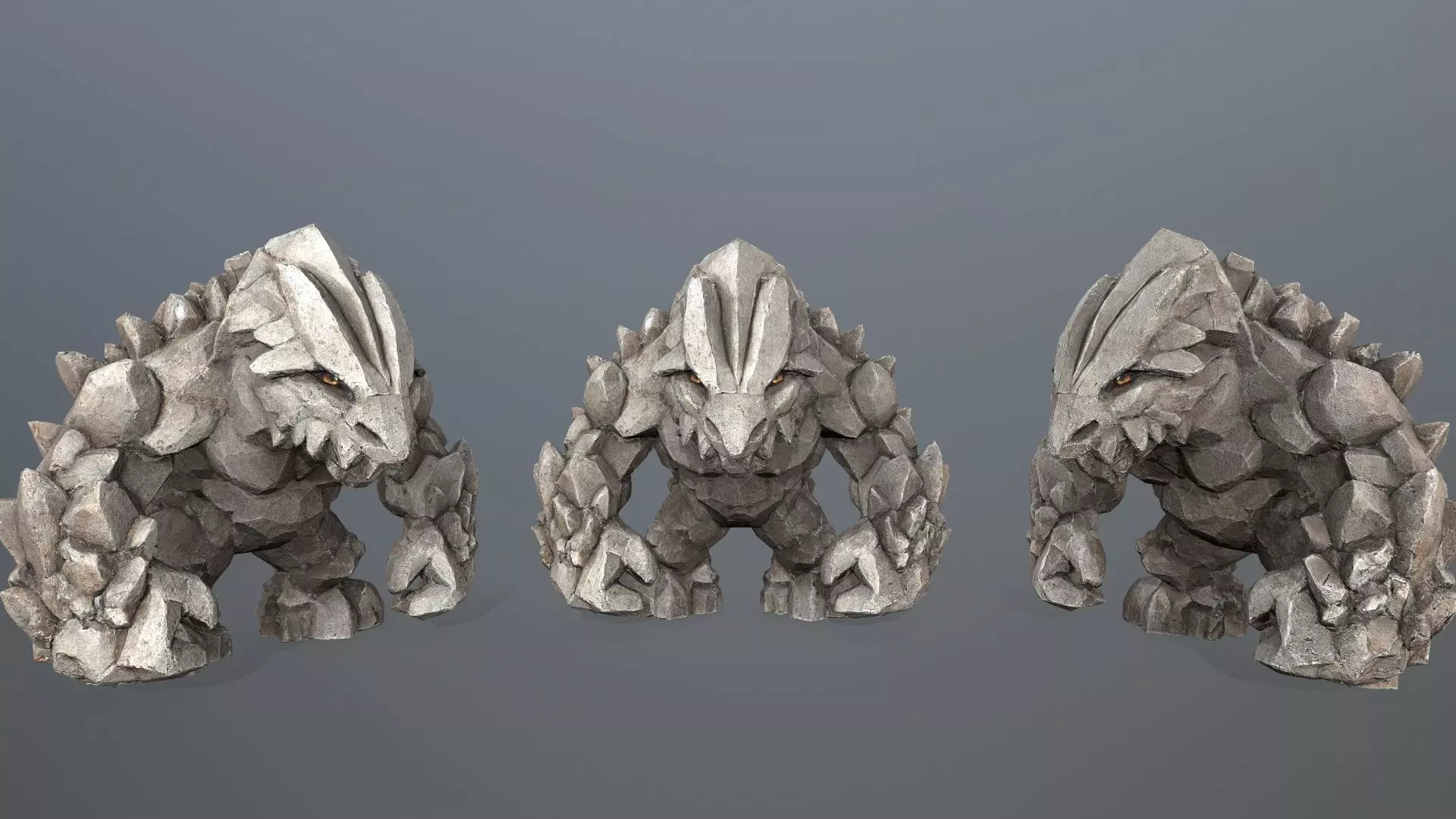 stone monster Low-poly 3D model_0