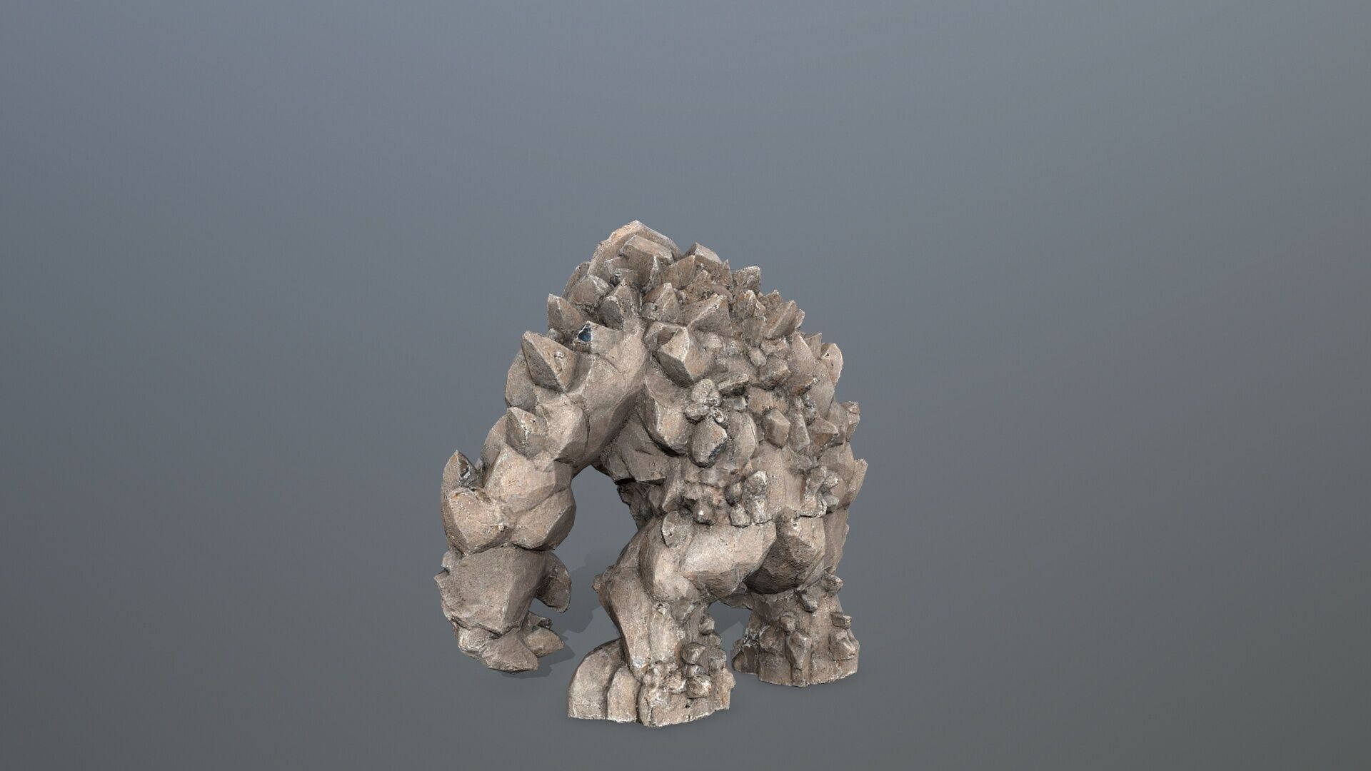 stone monster Low-poly 3D model_5