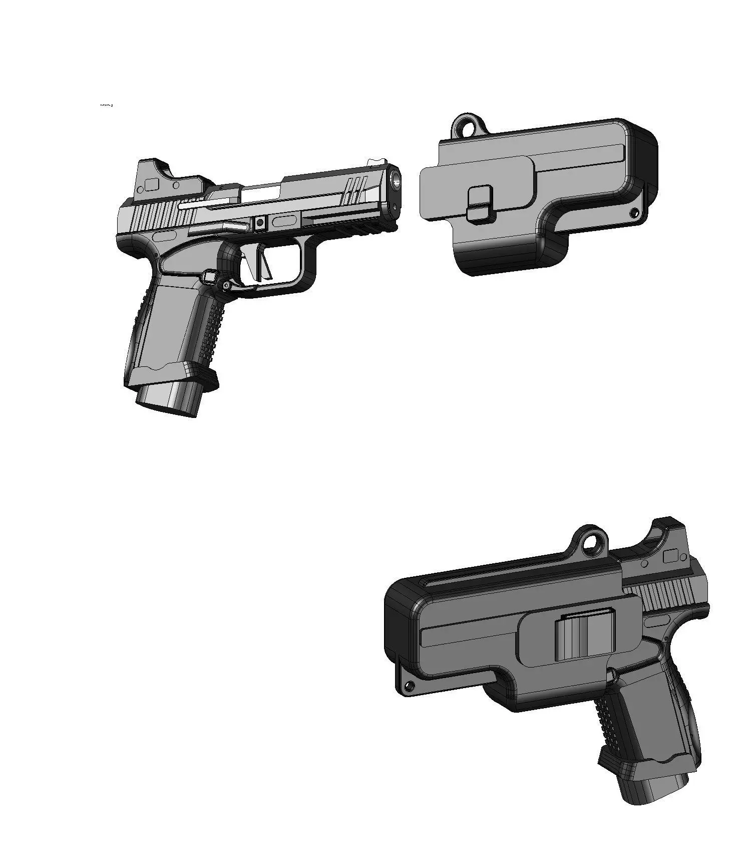 Canik TP9 Elite combat miniature and keychain 3D print model