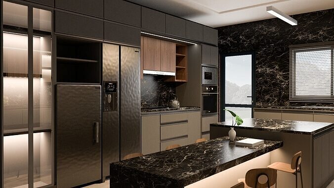 MODERN KITCHEN 3D model 3D model
