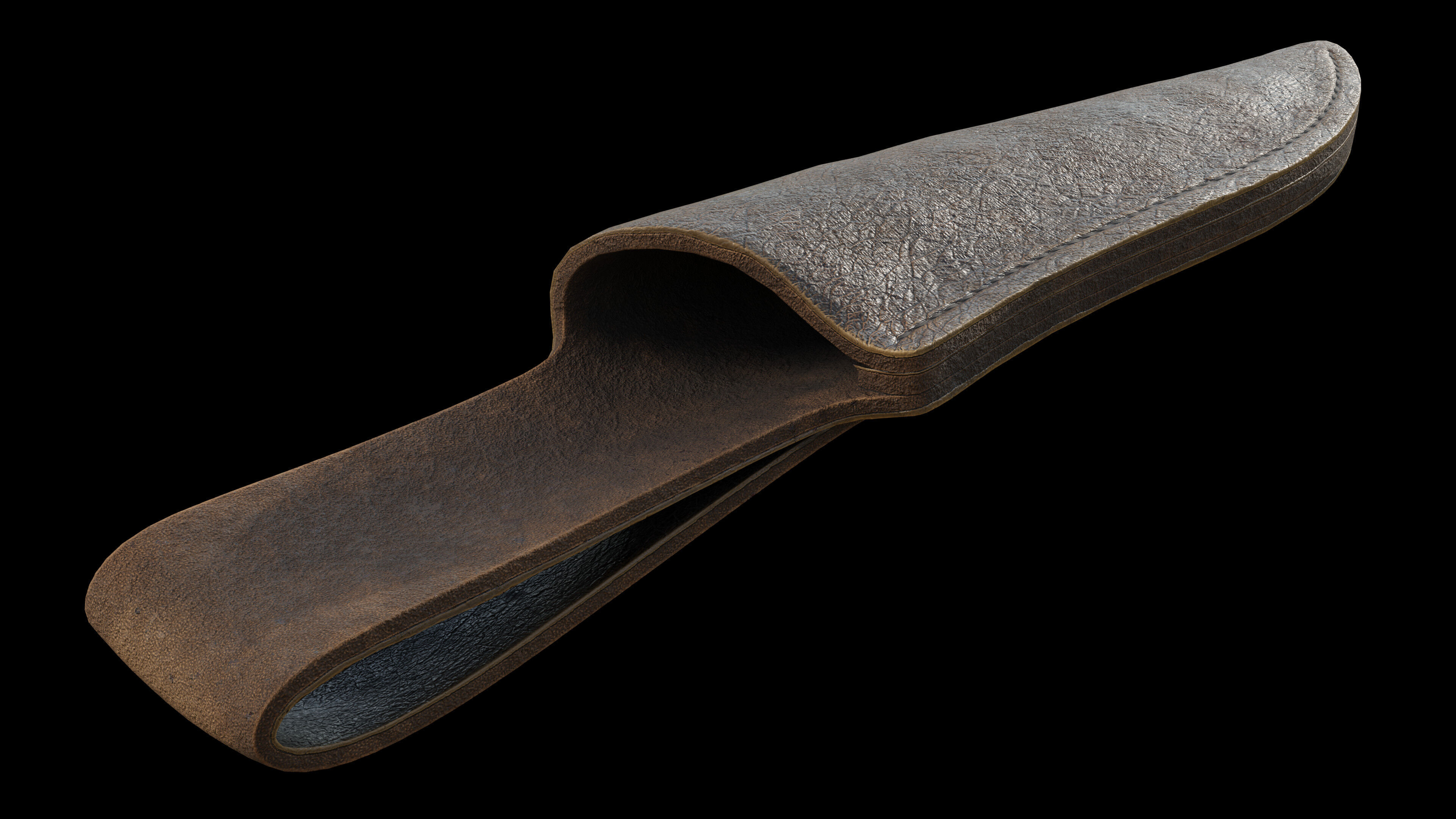 Hunting Knife and Sheath Low-poly 3D model_11