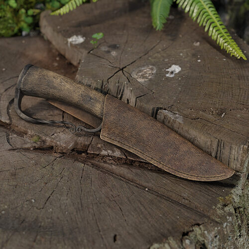 Hunting Knife and Sheath Low-poly 3D model