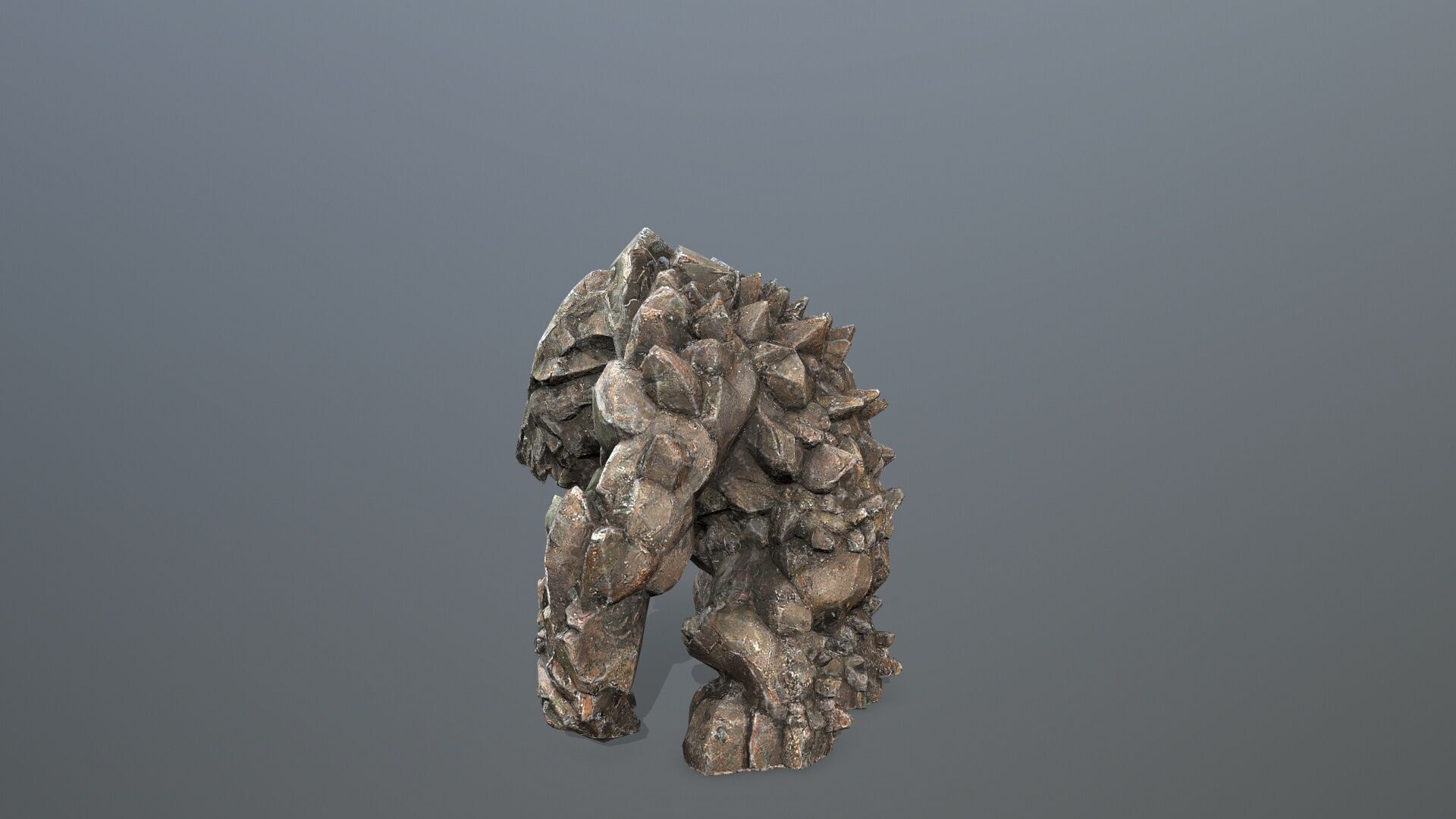 stone monster Low-poly 3D model_4