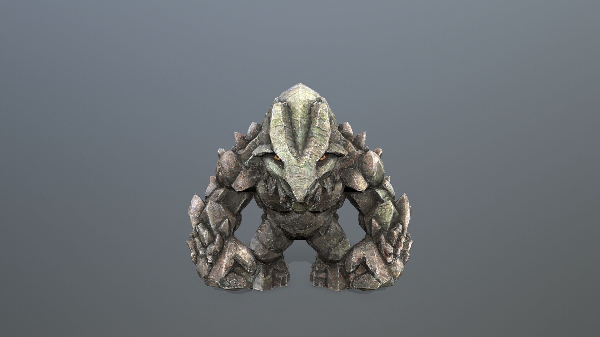 stone monster Low-poly 3D model_1