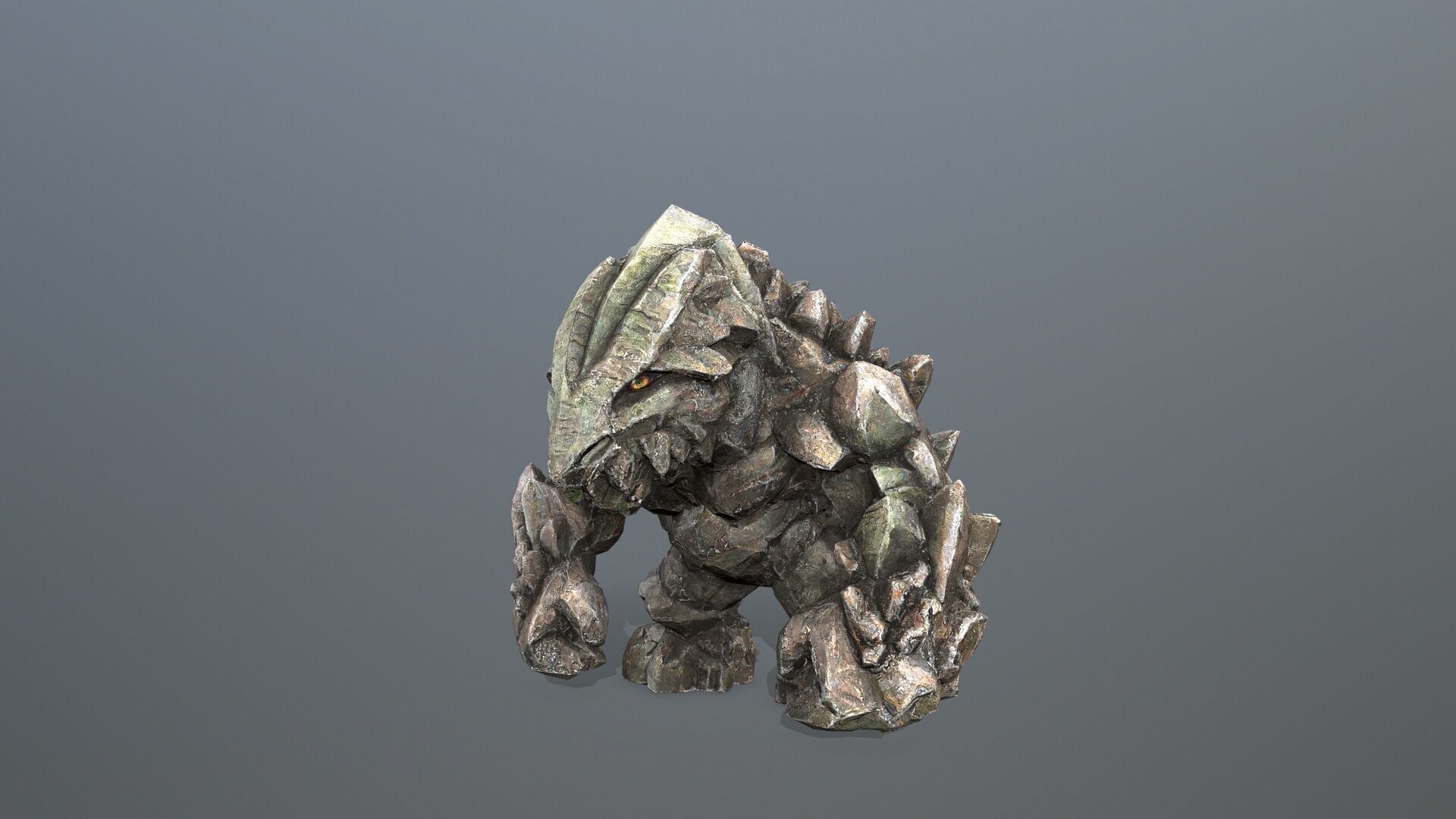 stone monster Low-poly 3D model_2