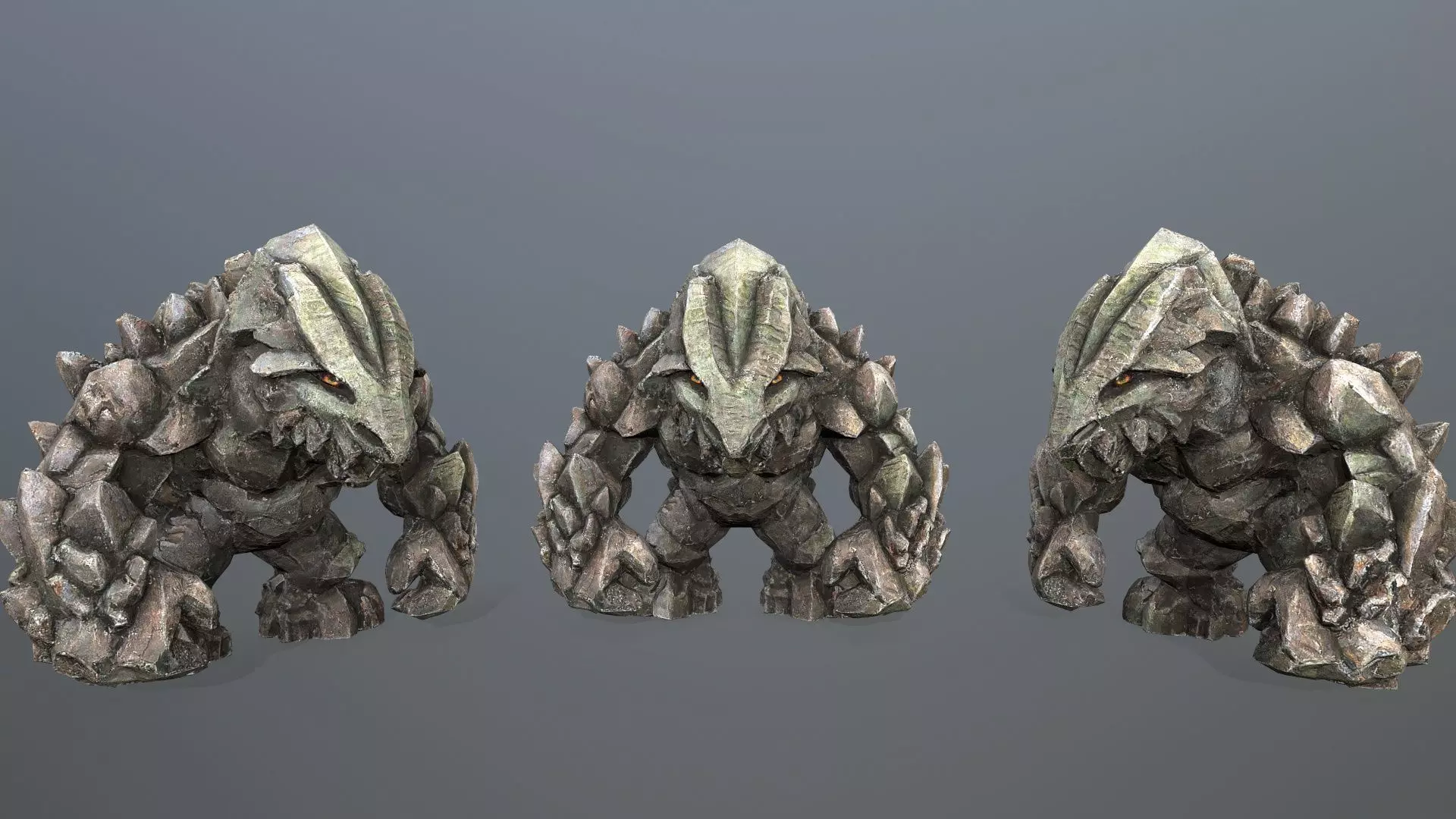 stone monster Low-poly 3D model_0
