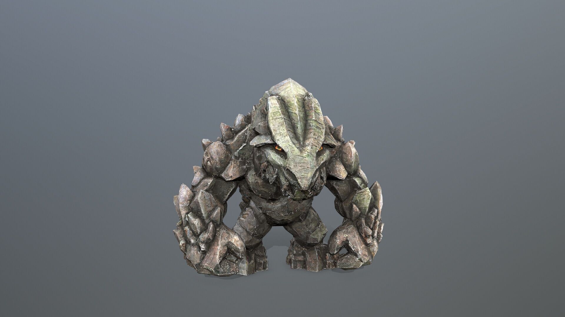 stone monster Low-poly 3D model_9