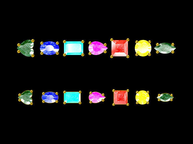 Women Diamond  Stud Earrings  Stone 3D print model