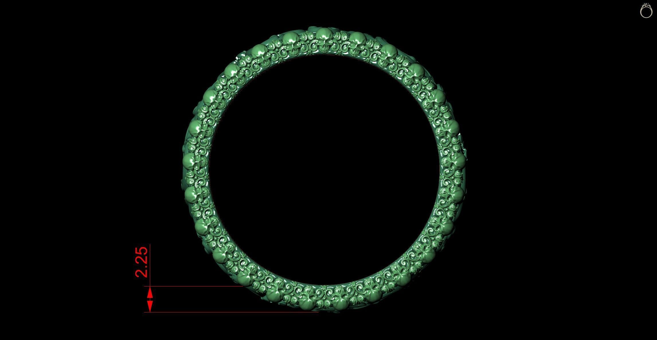 Memento Mori Baroque Skull Head Pattern Brutal Band 3D print model_7