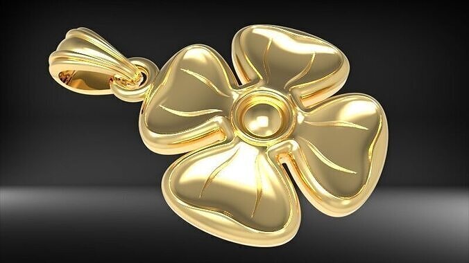 Beautiful Flower Pendant Necklace charm Jewelry 3D print model