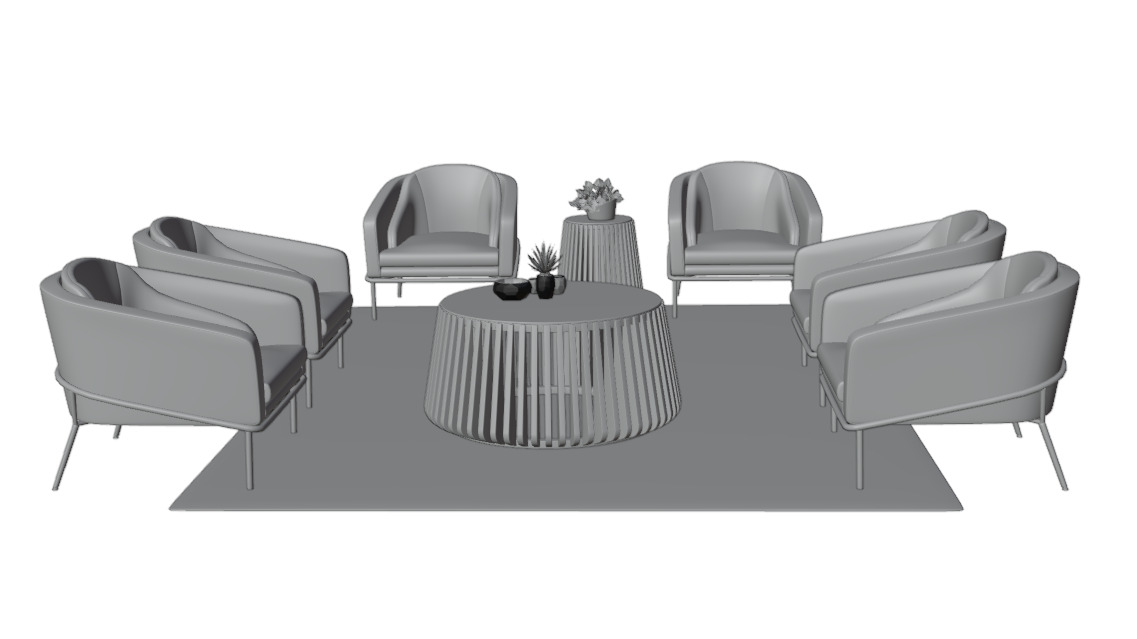 living room set 3D model_3