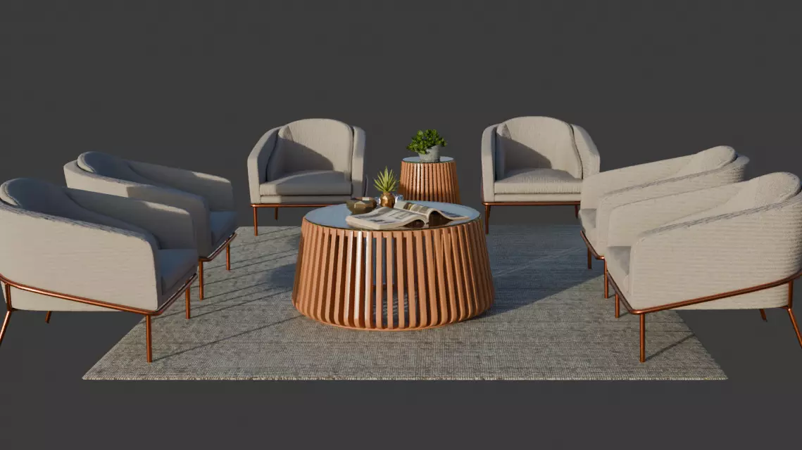living room set 3D model_0
