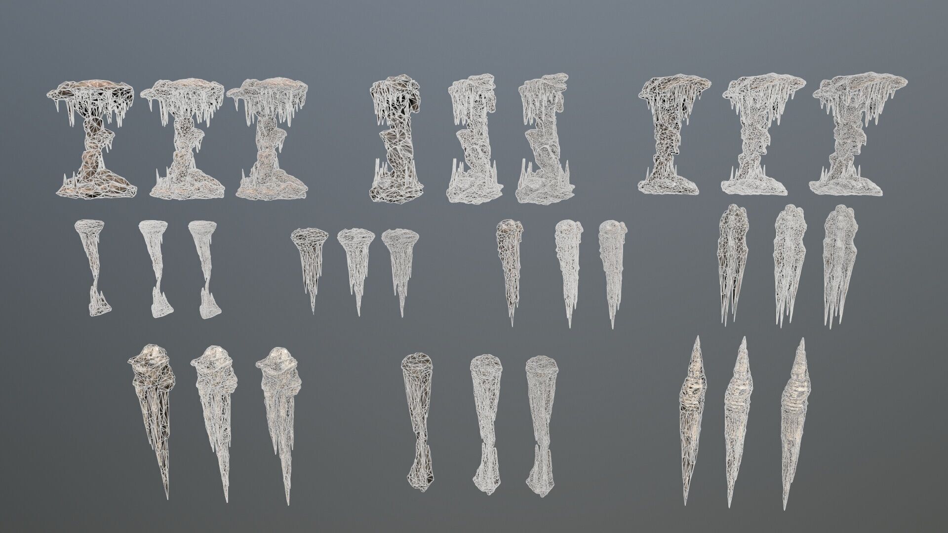 cave rocks Low-poly 3D model_22