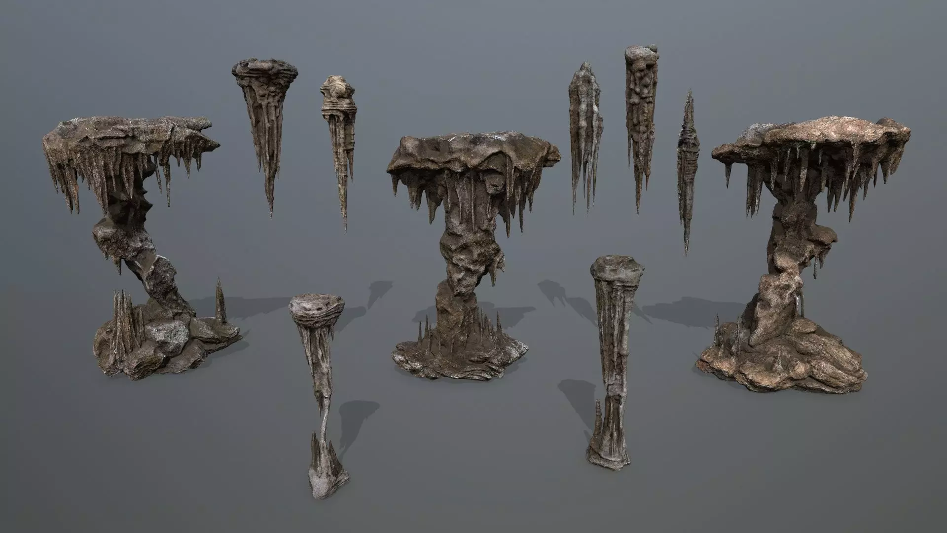 cave rocks Low-poly 3D model_0