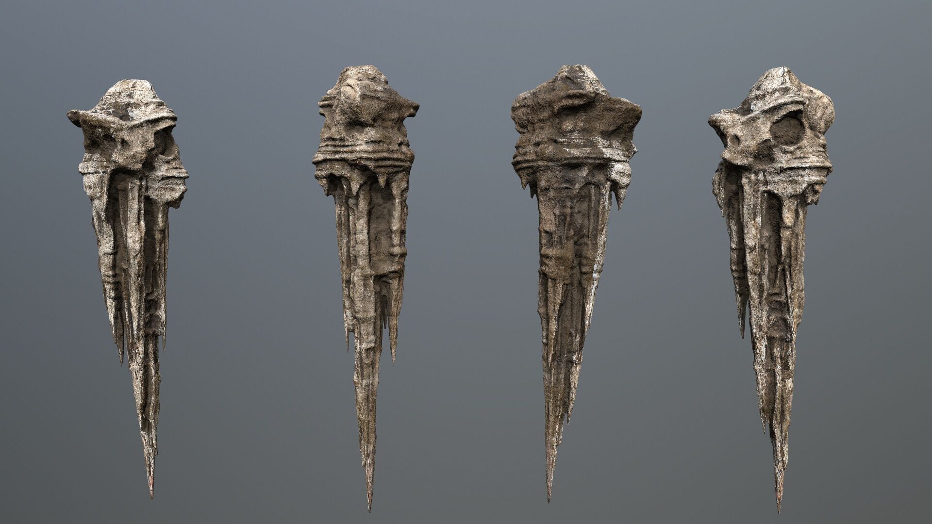 cave rocks Low-poly 3D model_7