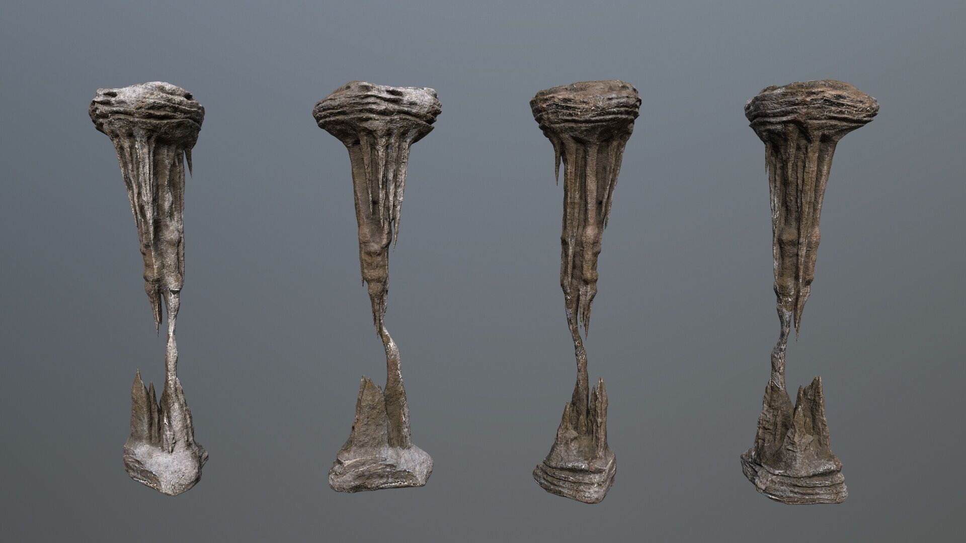 cave rocks Low-poly 3D model_5