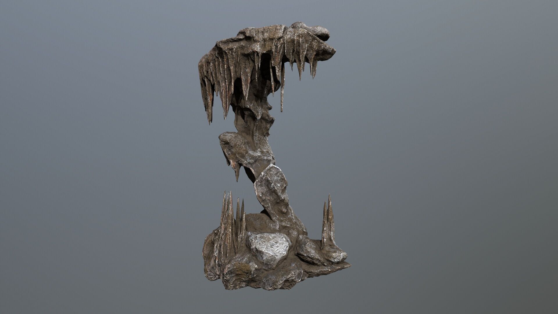 cave rocks Low-poly 3D model_12