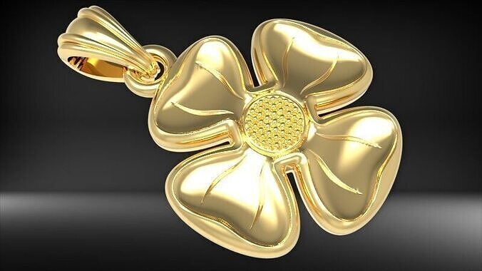 Beautiful Flower Pendant Necklace charm Jewelry 3D print model