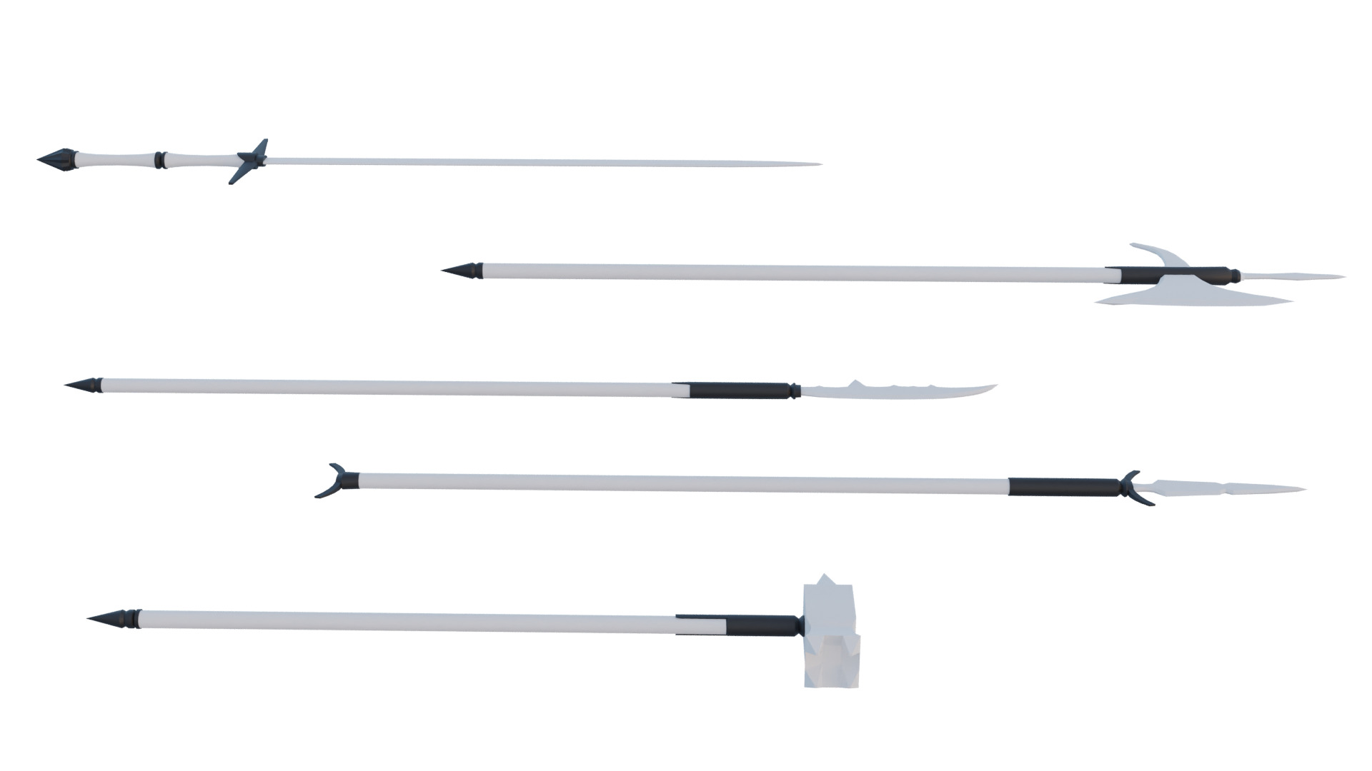 lowpoly two handed melee pack Low-poly 3D model_2