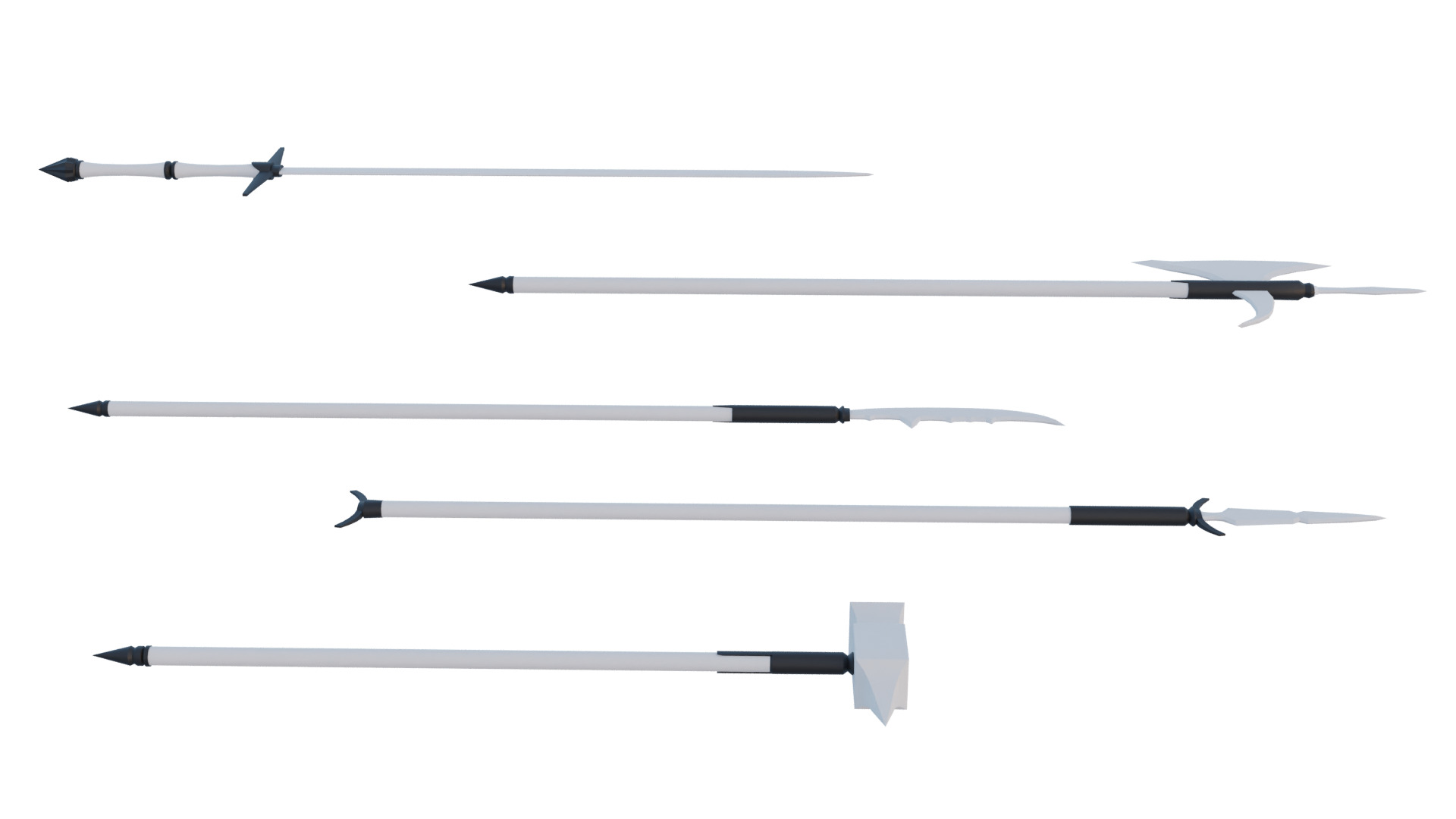 lowpoly two handed melee pack Low-poly 3D model_1