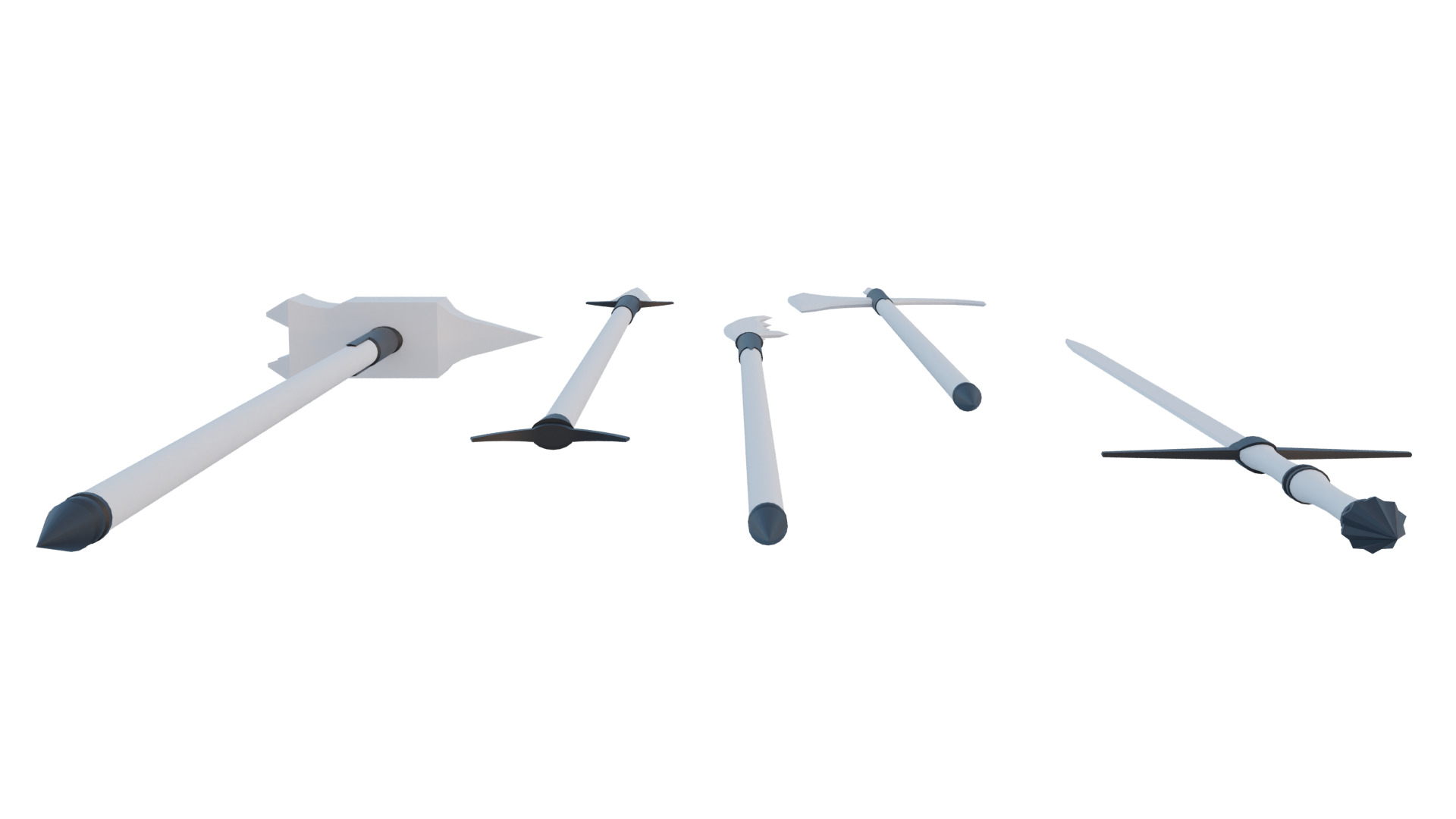 lowpoly two handed melee pack Low-poly 3D model_3