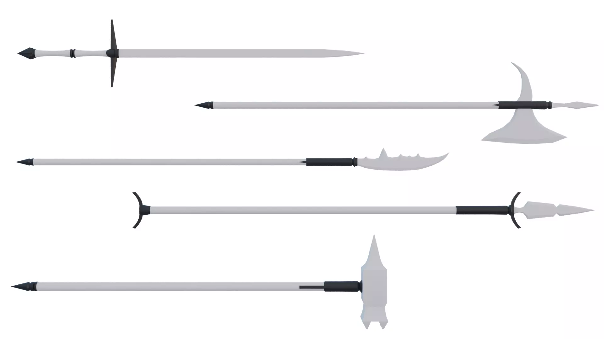 lowpoly two handed melee pack Low-poly 3D model_0