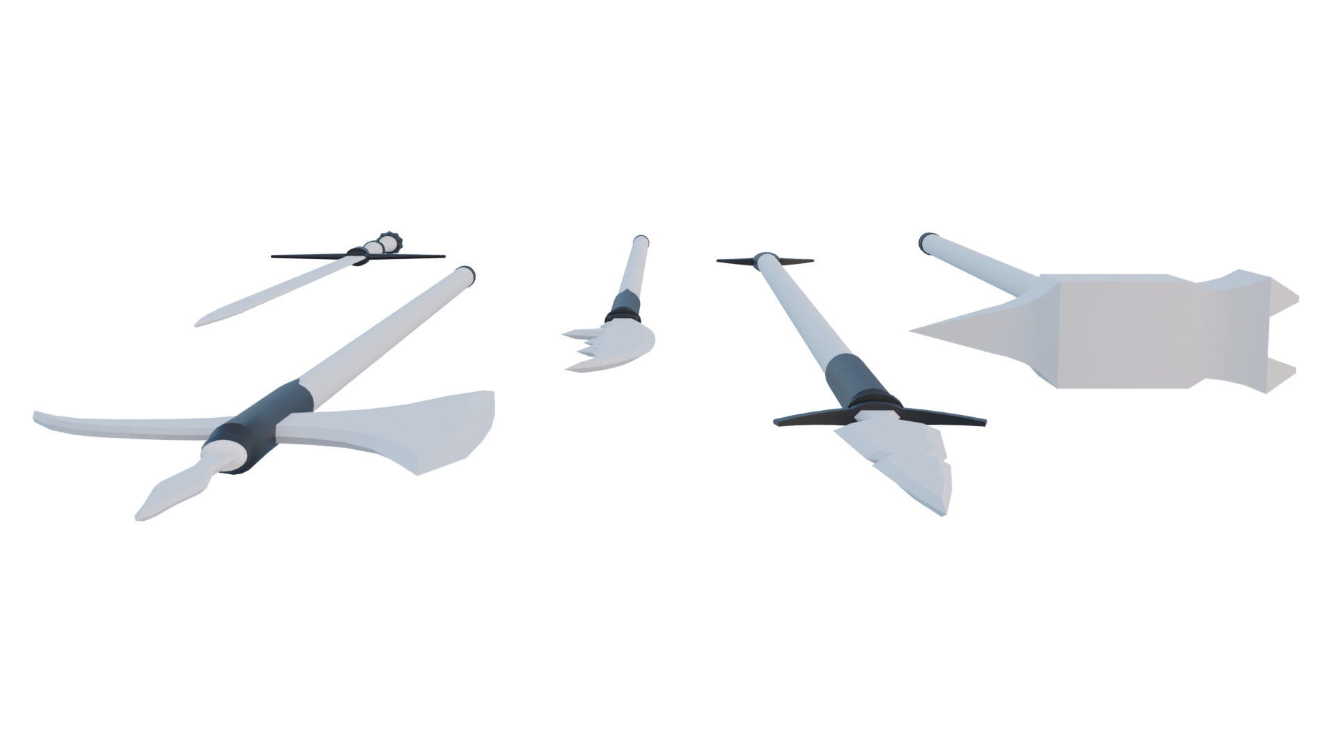 lowpoly two handed melee pack Low-poly 3D model_4