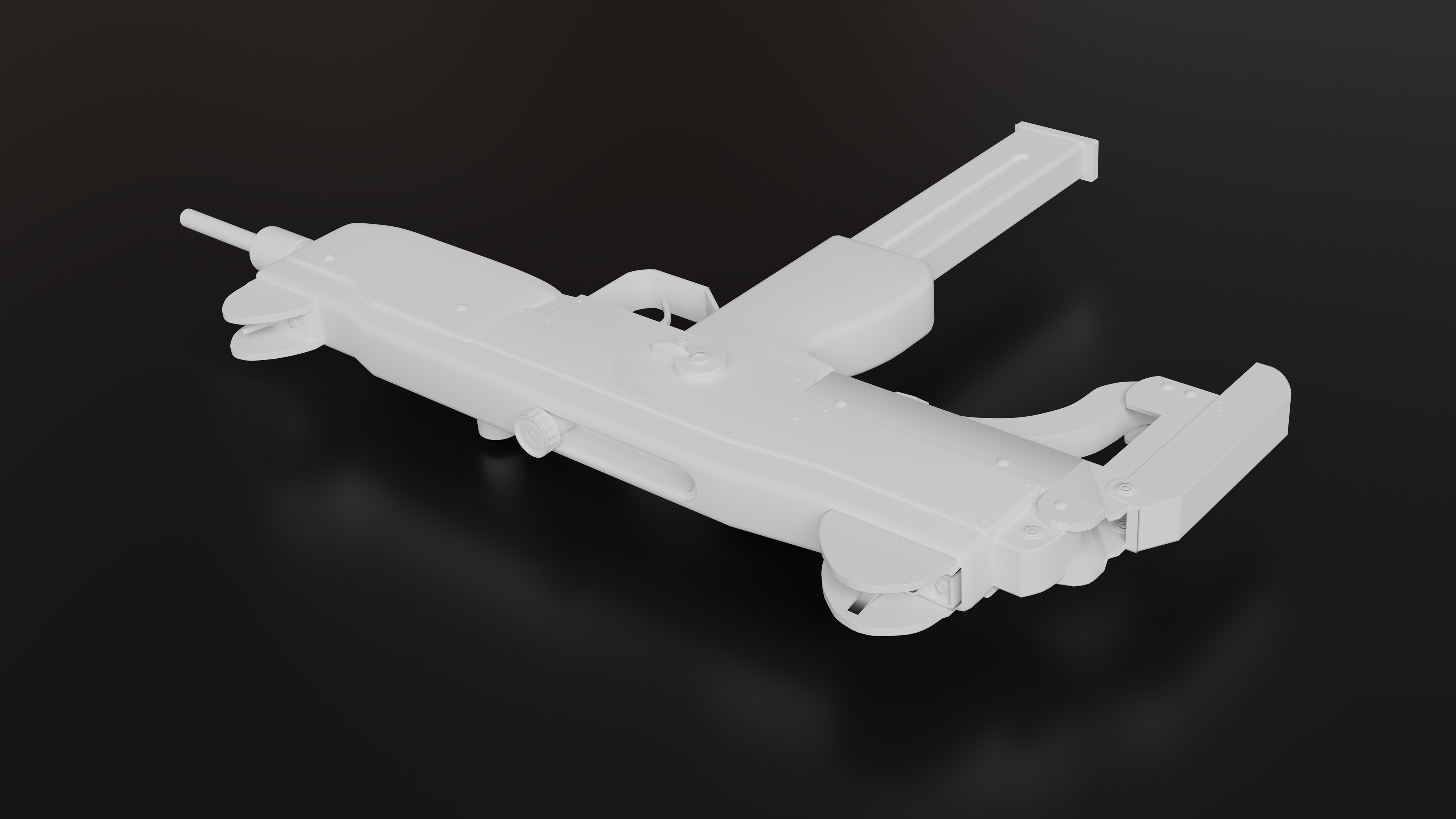 Mini Uzi Sub Machine Gun SubD Model  3D model_5