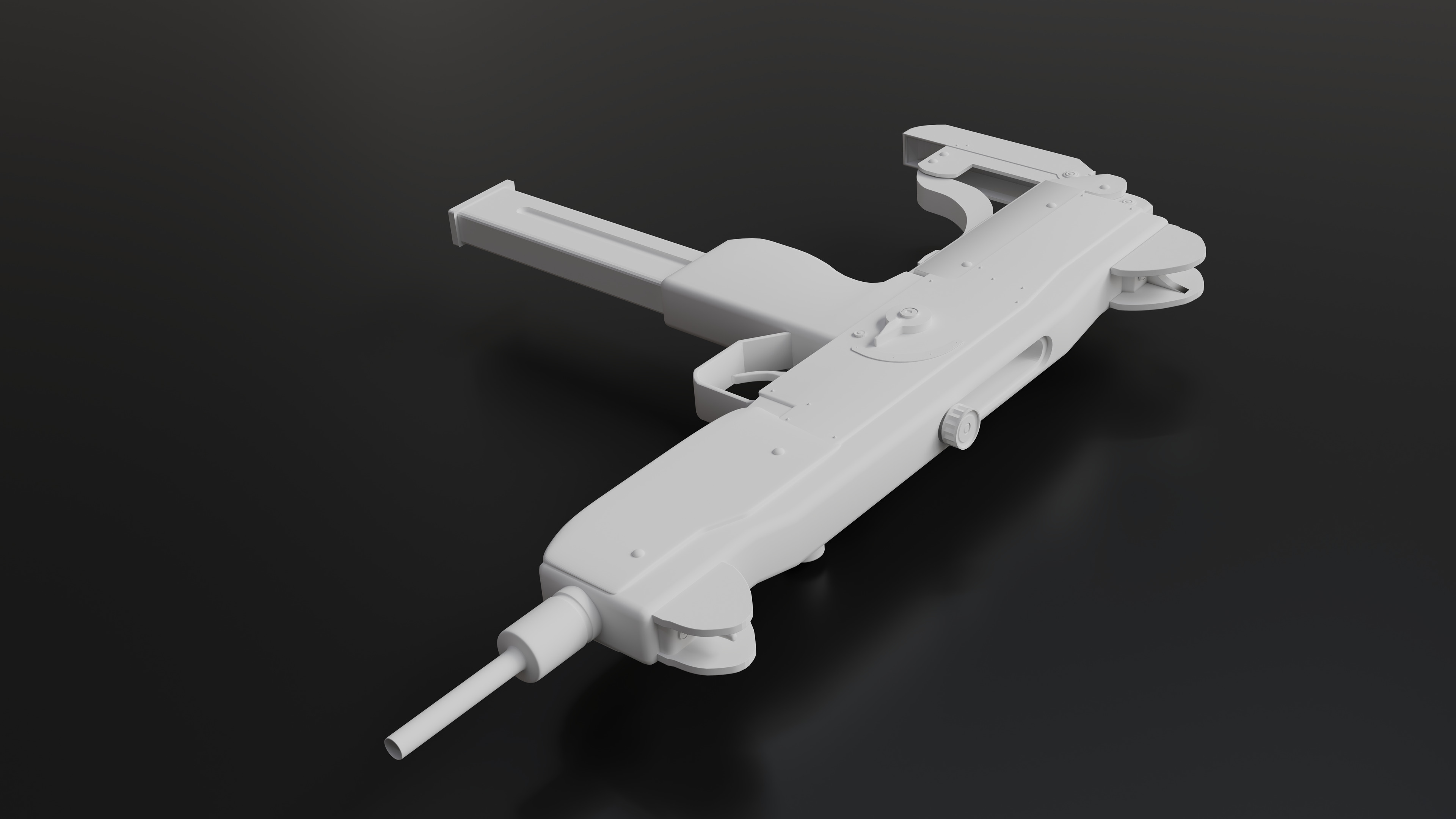Mini Uzi Sub Machine Gun SubD Model  3D model_13